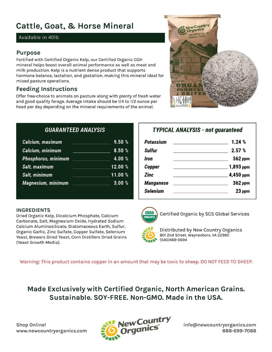 Kelp Based Healthy Mineral for Cattle, Goats, and Horses