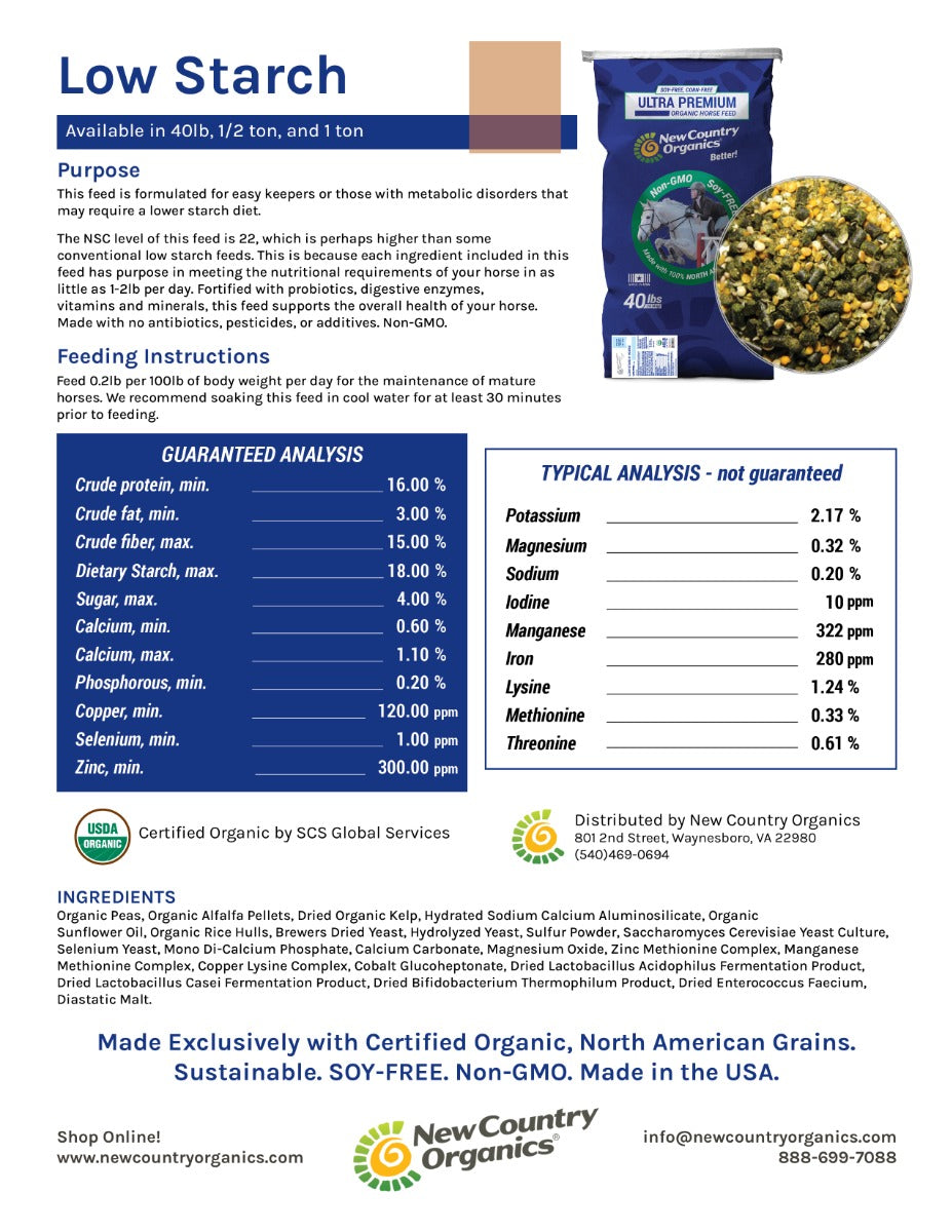 Low Starch Horse Feed