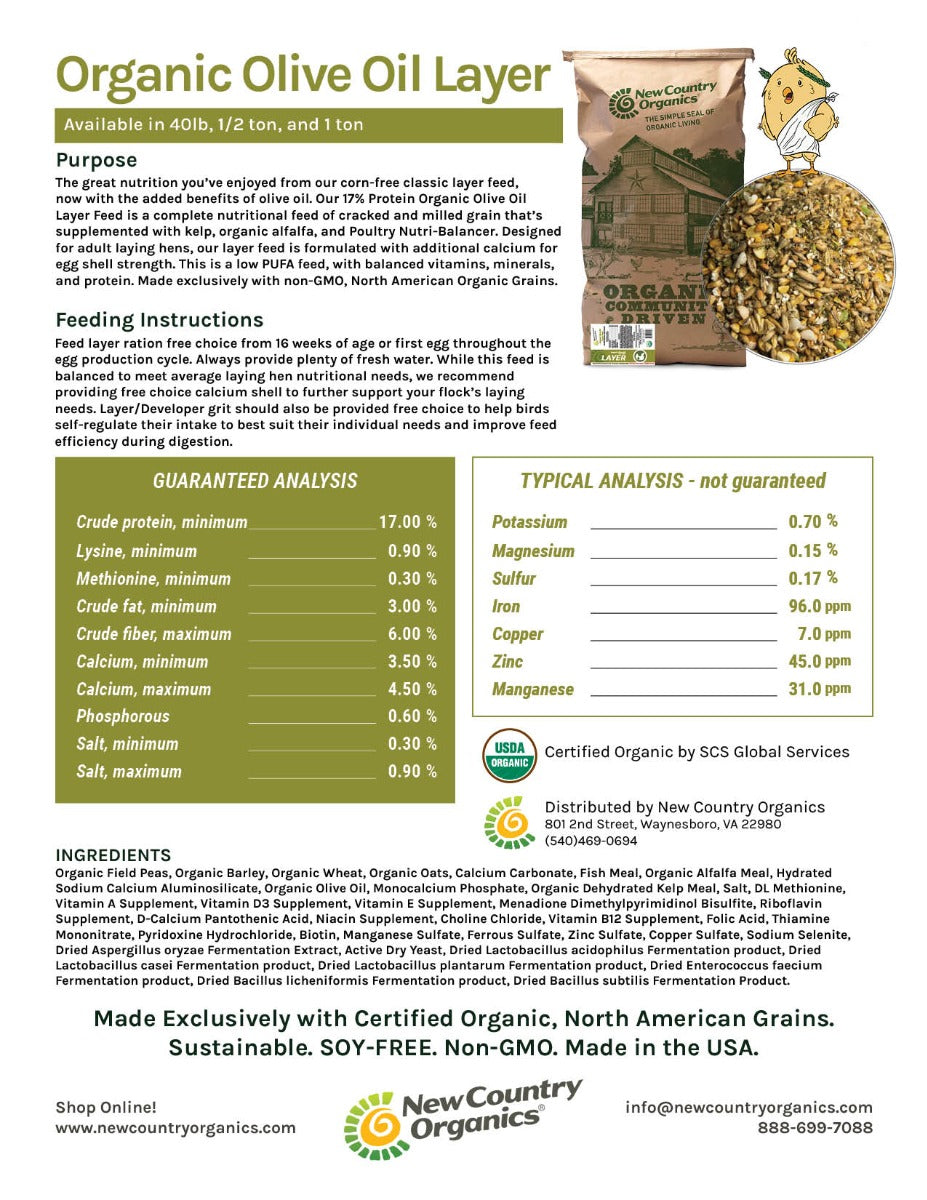Organic Olive Oil Layer Feed