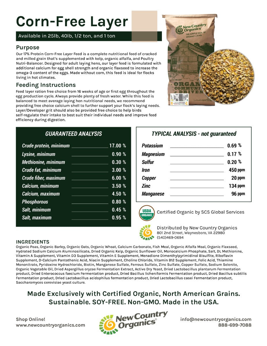 Corn-Free Layer Feed