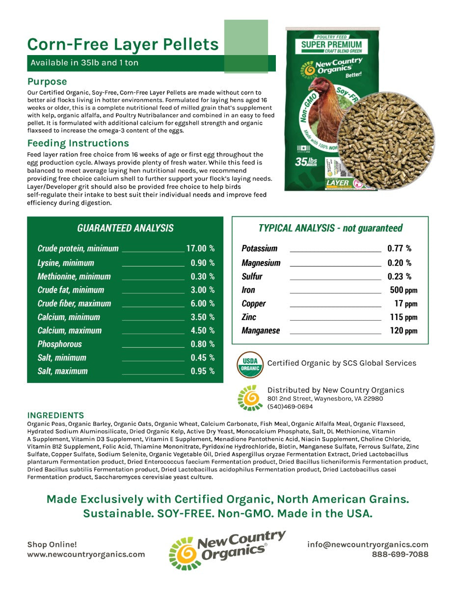 Corn-Free Layer Pellets