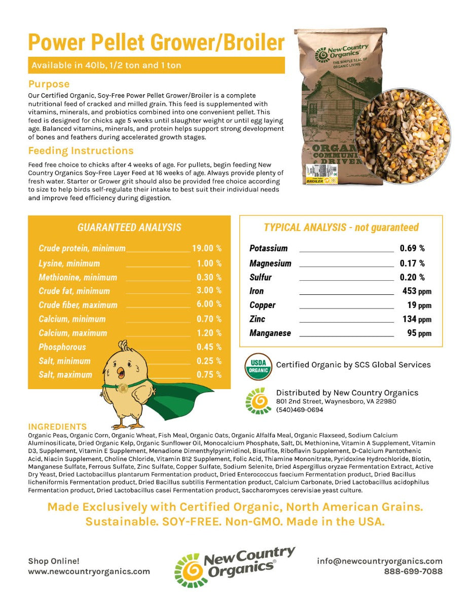 Broiler Feed with Power Pellet