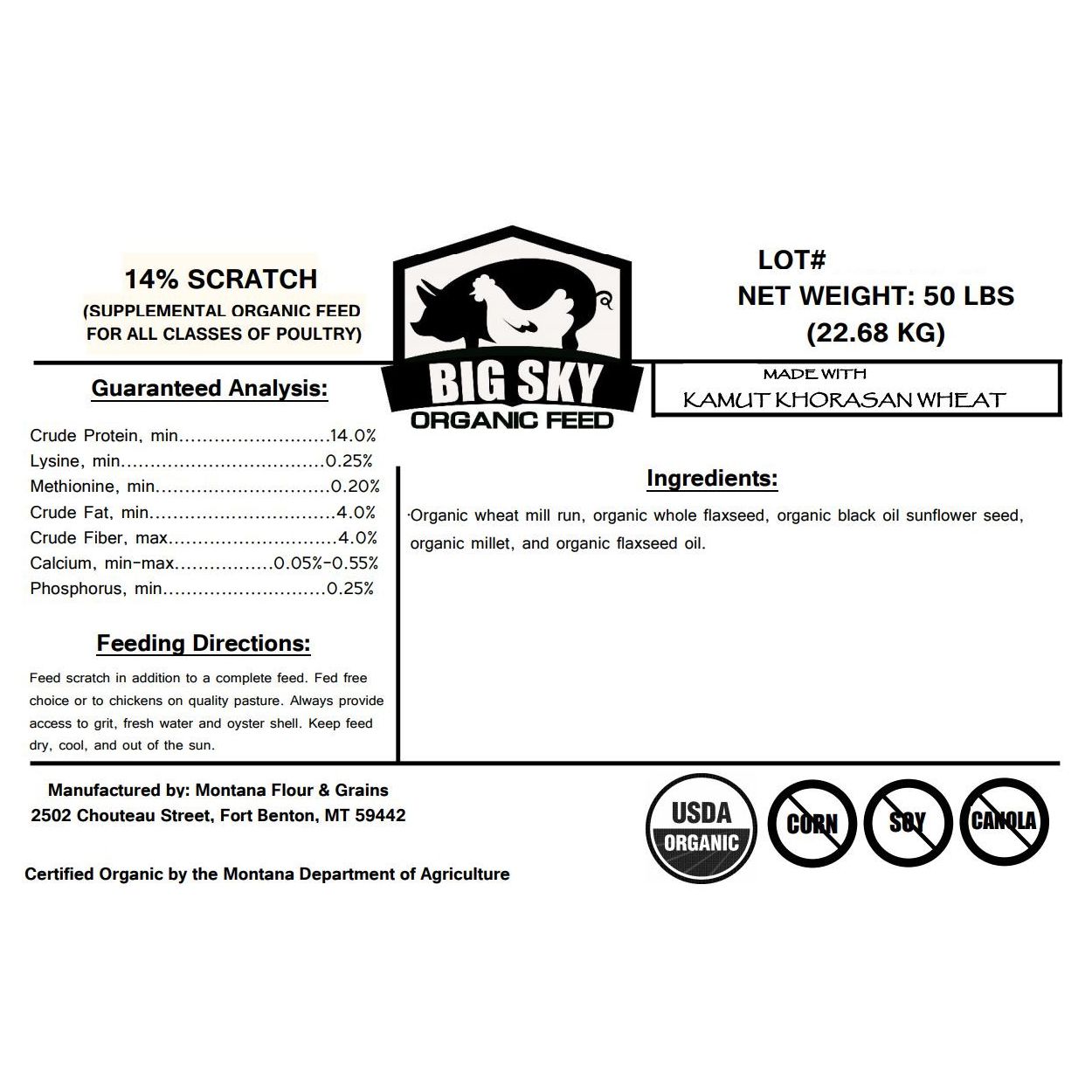 Big Sky Organic Feed Poultry Scratch